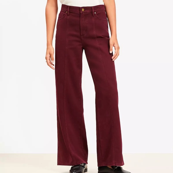 Petite Five Pocket Seamed Wide Leg Pants - Picture 3 of 9